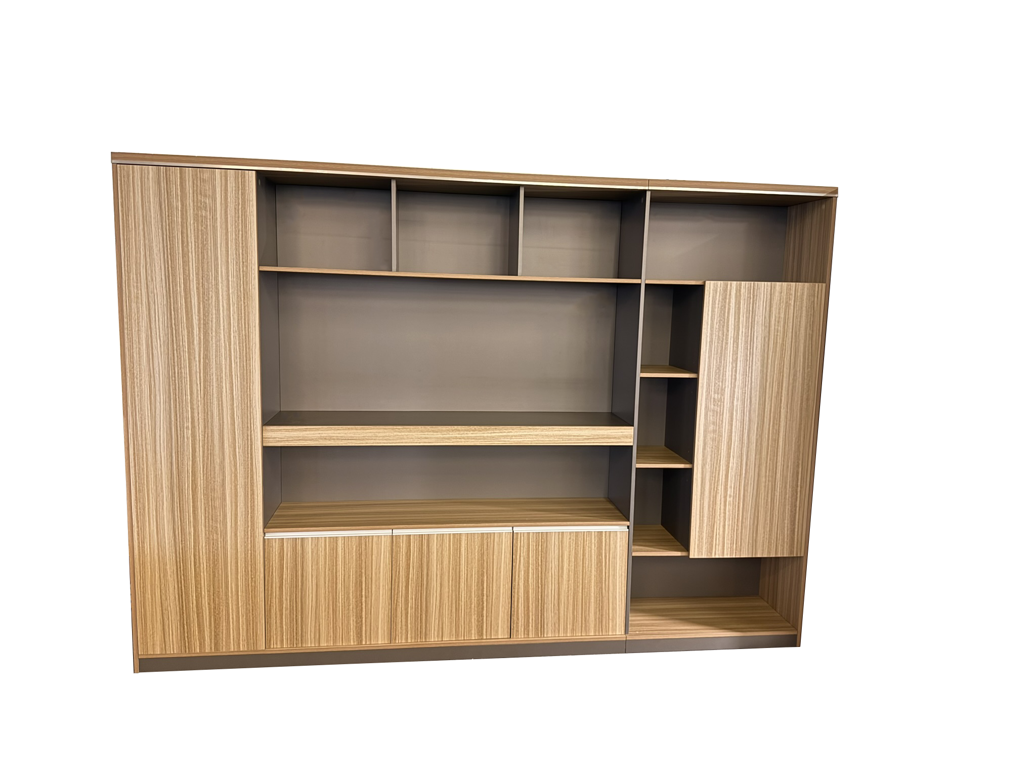 Modern Extra Large Golden Oak Bookcase with Doors & Open Shelving - 2800mm - PM02-S01 Near Me