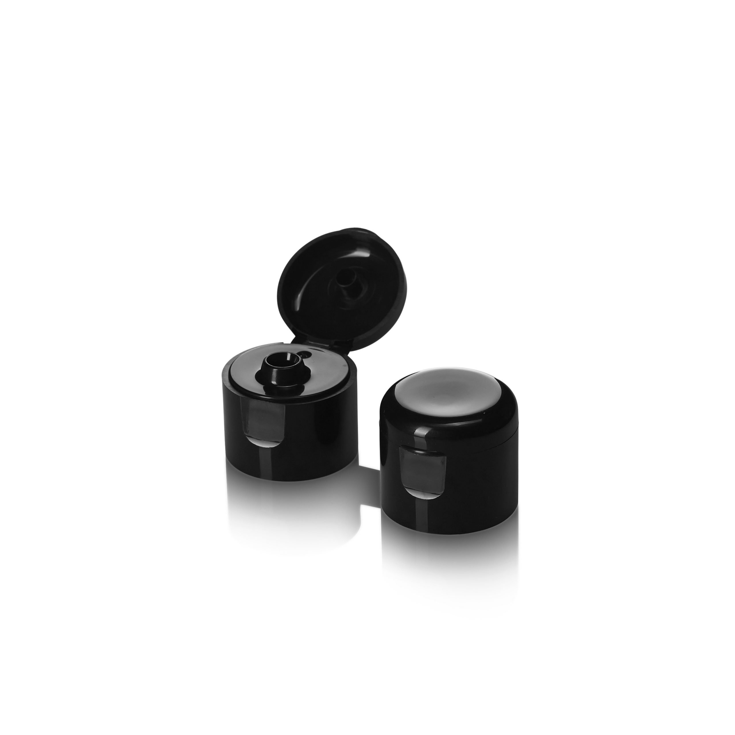 Providers Of 24/410 Black Flip Top Cap - Smooth