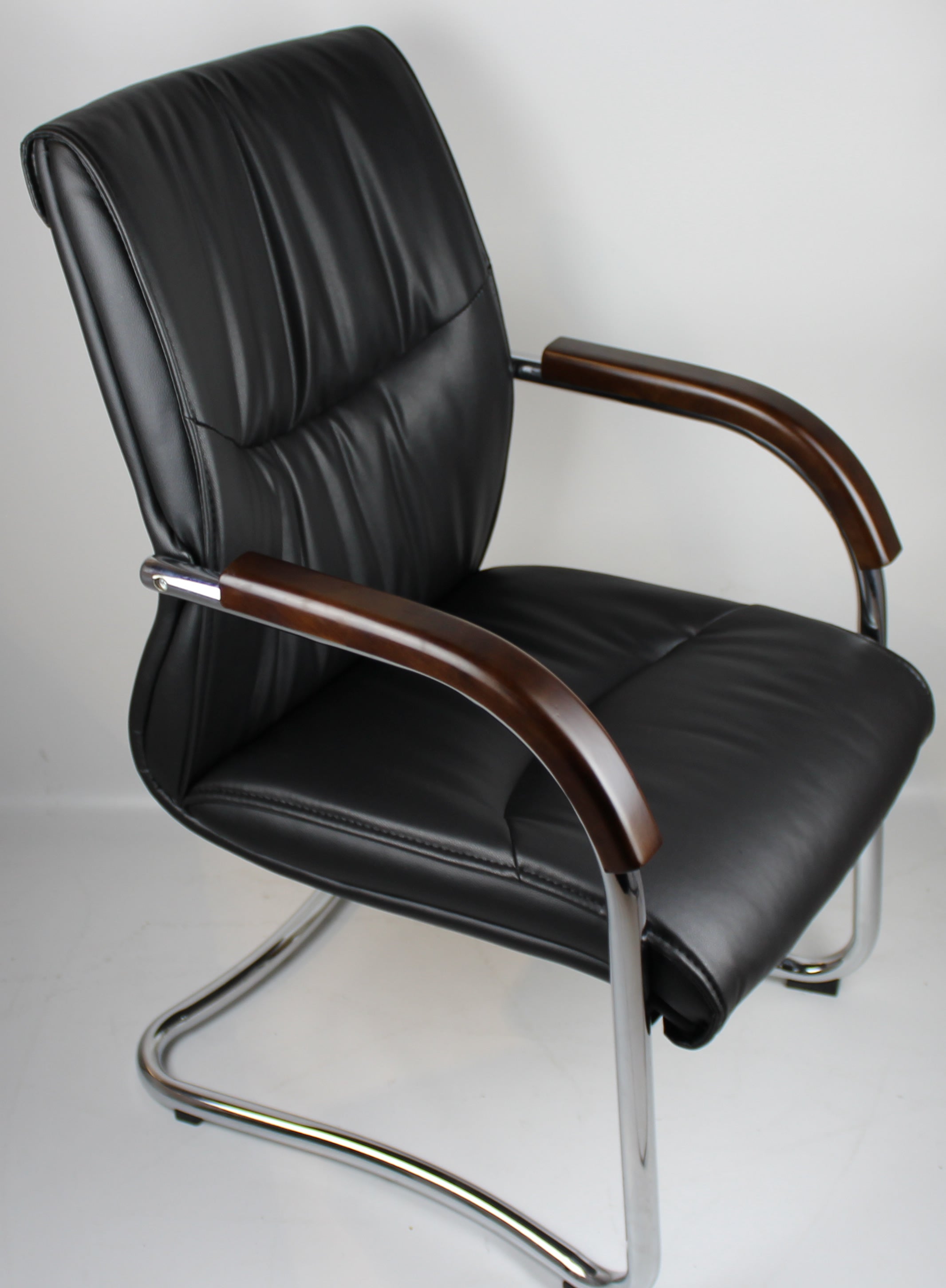 Providers Of Stylish Black Leather Office Visitor Chair - 6161-BLACK Huddersfield