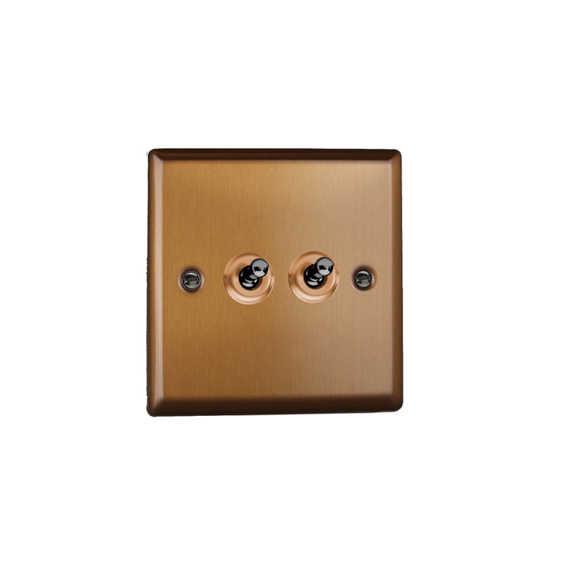 Varilight Urban 2G 10A Intermediate Toggle Switch Brushed Bronze (Standard Plate)
