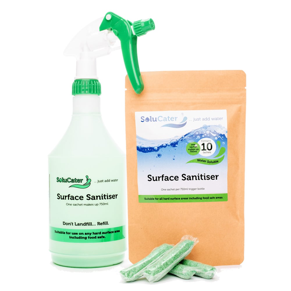Suppliers Of SoluCater Surface Sanitiser &#8211; 2&#215;10 Sachets For Nurseries