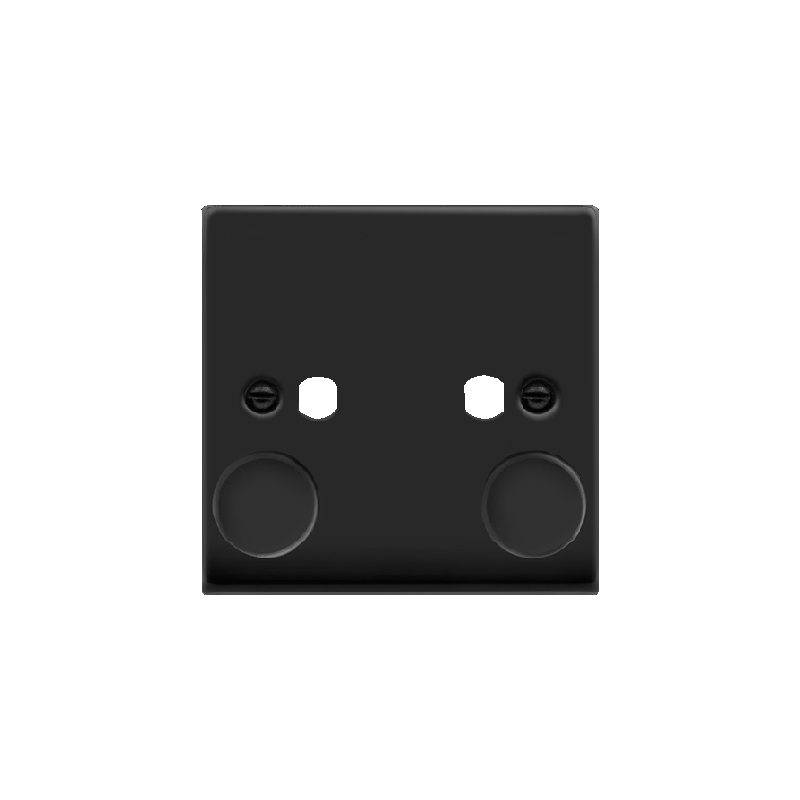 Click Deco 2 Gang Unfurnished Dimmer Plate and Knob (800W Max) Matt Black