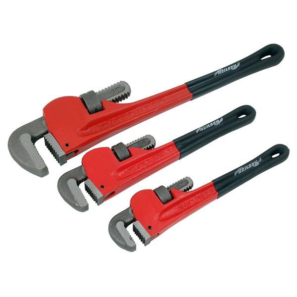 Neilsen CT2106 Pipe Wrench Set 3pc 10-12-18in. (Soft Grip Sleeve)