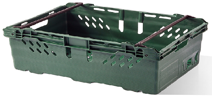 600x400x250 Attached Lidded Crate -Totes-Packs of 5 For Supermarkets