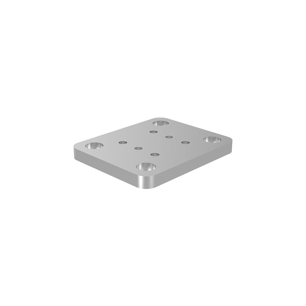 Marano Base Plate For 50mm PostAluminium Satin Anodised - With fixings