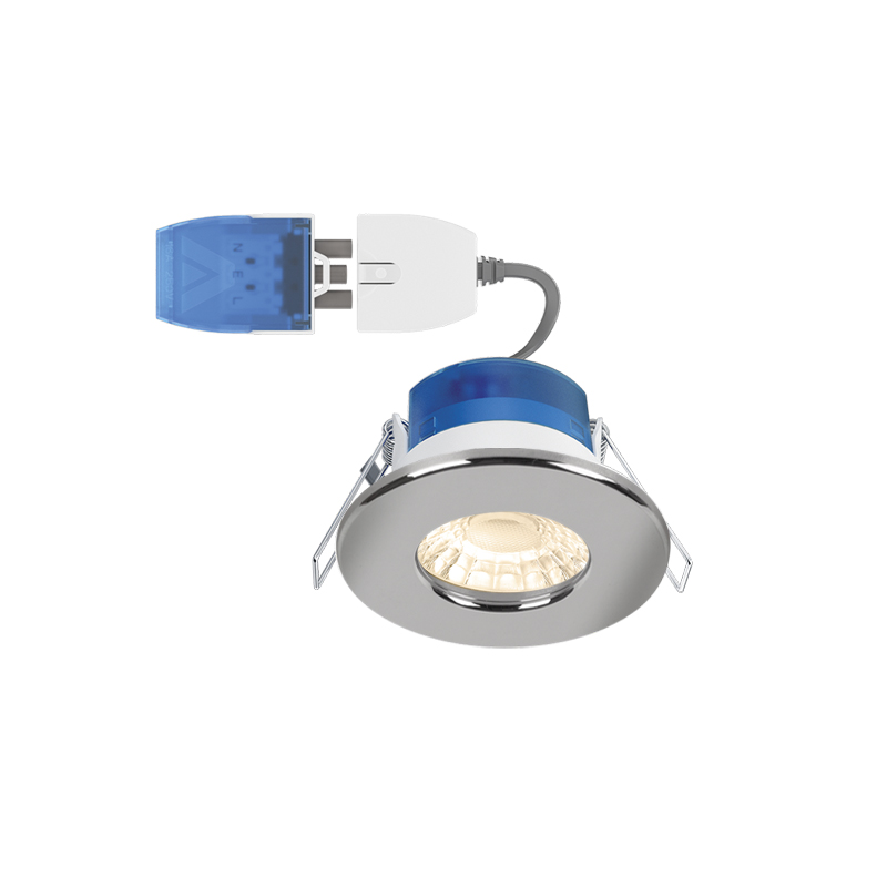 Aurora R6 FastRFix Fixed 6W Fire Rated LED Downlight Chrome 3000K