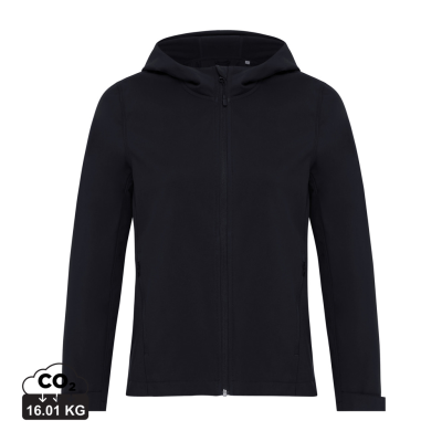 IQONIQ MAKALU LADIES RECYCLED POLYESTER SOFT SHELL JACKET in Black.