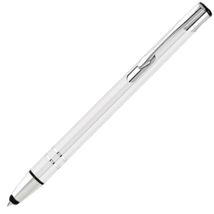Electra Metal Touch Stylus Ballpoint Pen - White