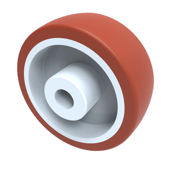 Polyurethane Nylon 100mm Plain Bearing Wheel 170kg Load