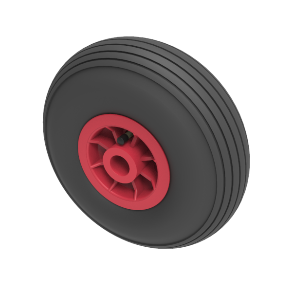 Pneumatic 260mm Plain Bearing Wheel 120kg Load