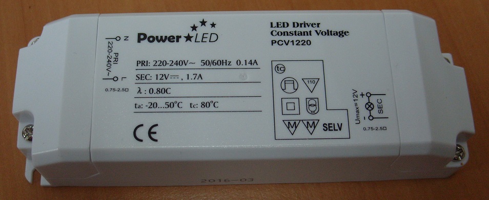 20W 12V LED Driver
[PCV1220]