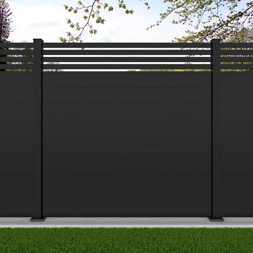 I.8m Connect + Parallel 50 Black Sand - Black Sand Bolt Down Posts - Metre Price