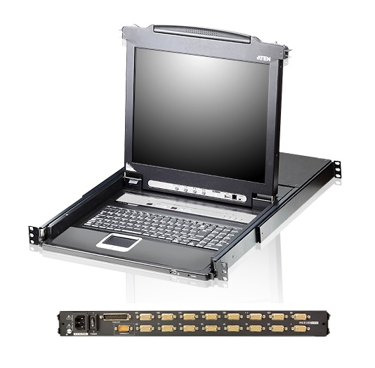 CL5708N - ATEN - 8 Port PS/2-USB VGA, Single Rail, 19&#34; LCD KVM Switch (CL5708 - 19 Inch) ATEN LCD Console