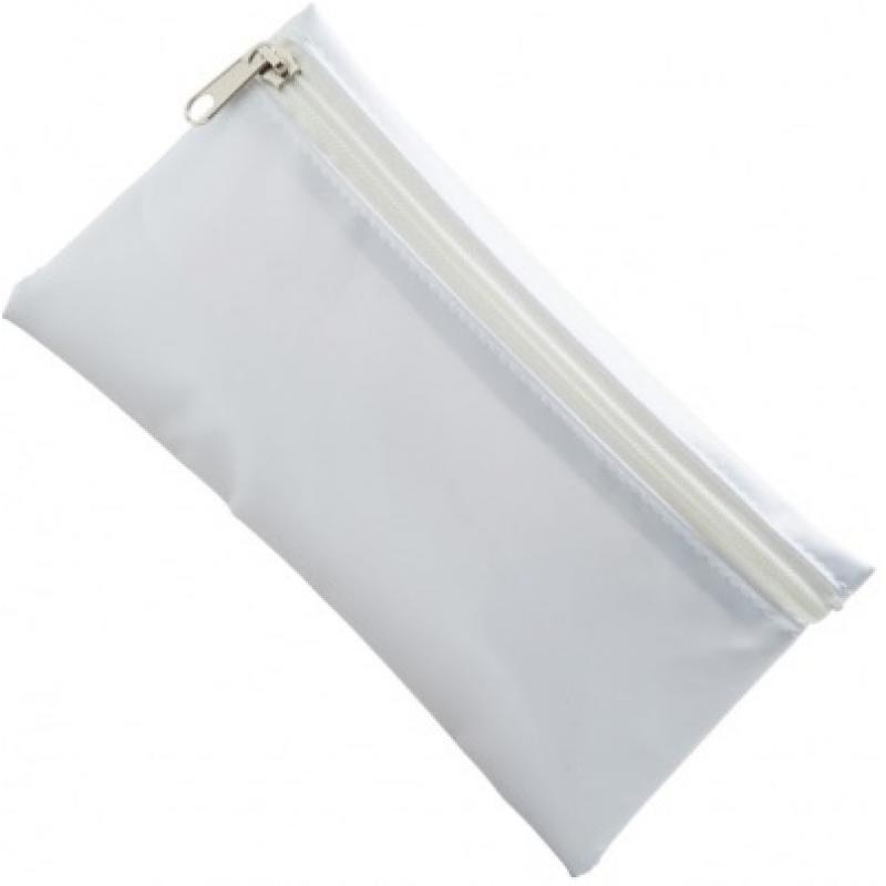 Nylon Pencil Case - White (White Zip)