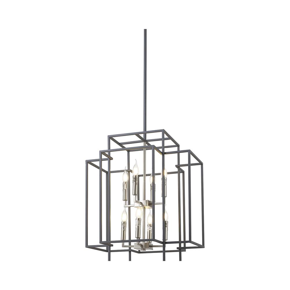 Luxuria Enamel Pendant 8xE14 Anthracite / Satin Nickel