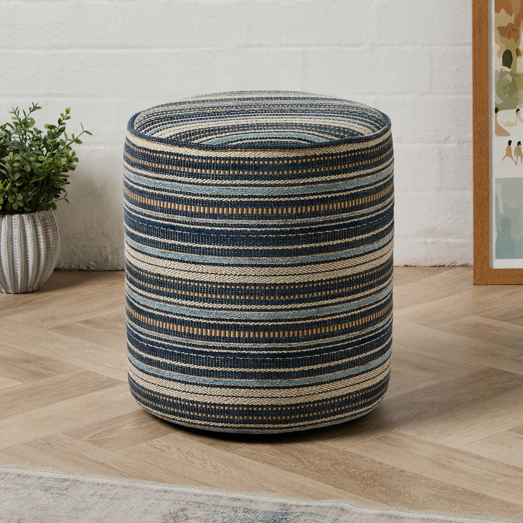 Camden Tall Piped (Osborne & Little Bergeret Weaves Indigo) 38cm Diam