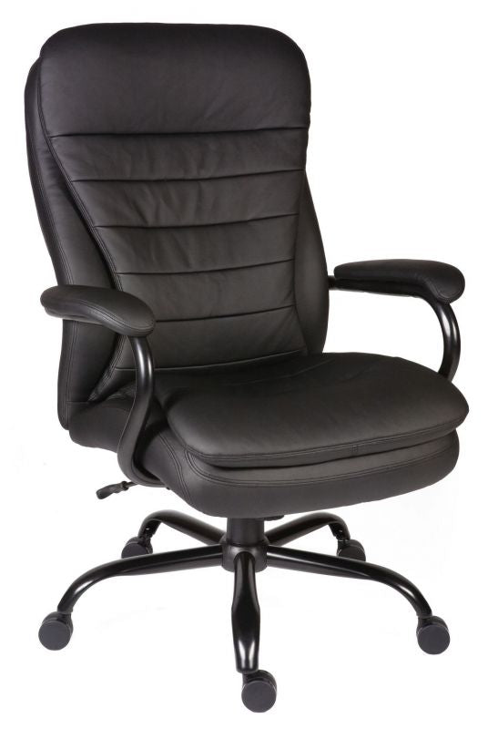 Heavy Duty Bonded Leather Office Chair - Black or White Option - GOLIATH Huddersfield