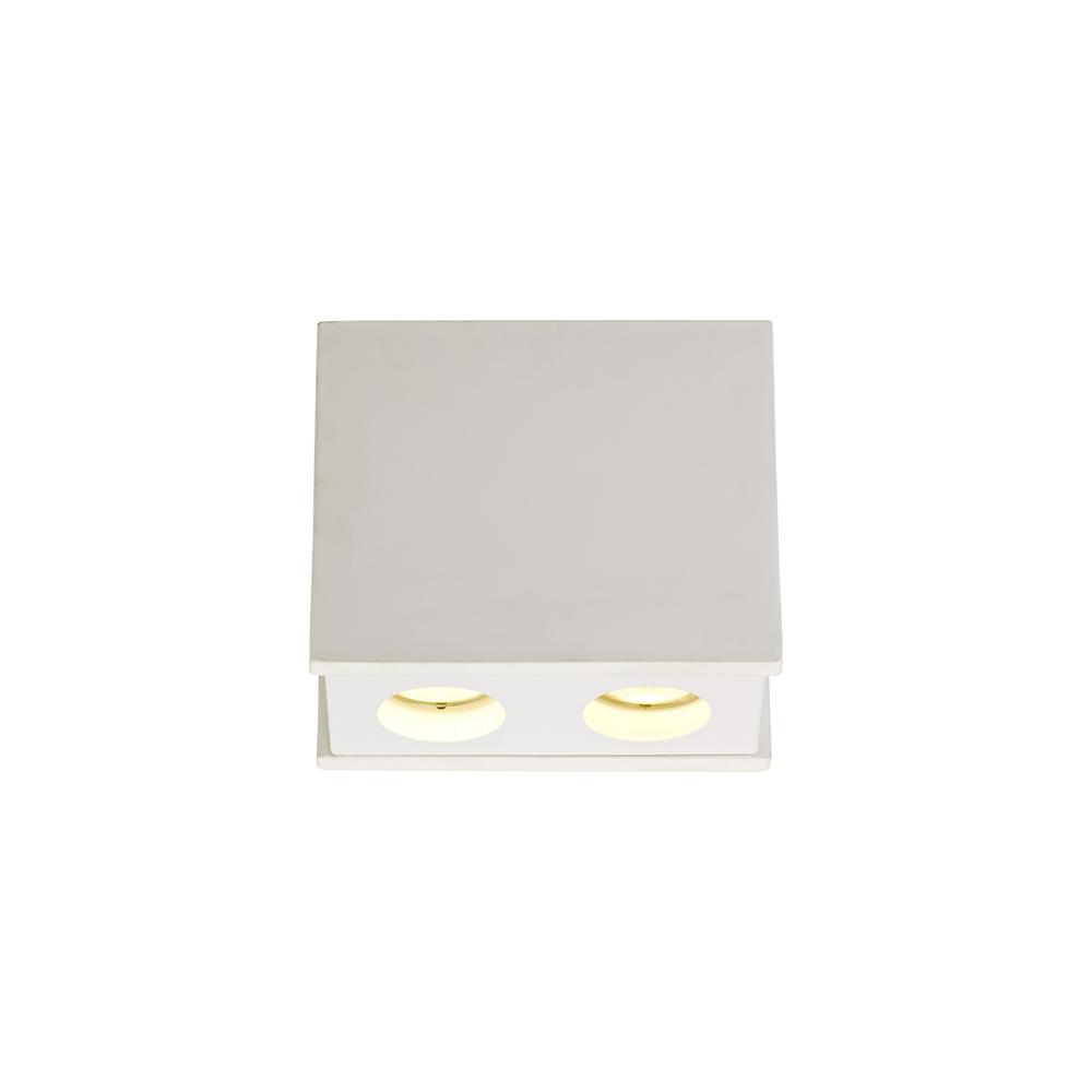 Luxuria Illumina 2 Light Rectangular Ceiling GU10 White Paintable Gypsum With Matt White Cover