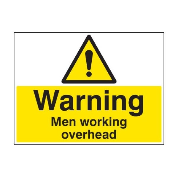 Warning Men Working Overhead - Rigid Plastic
