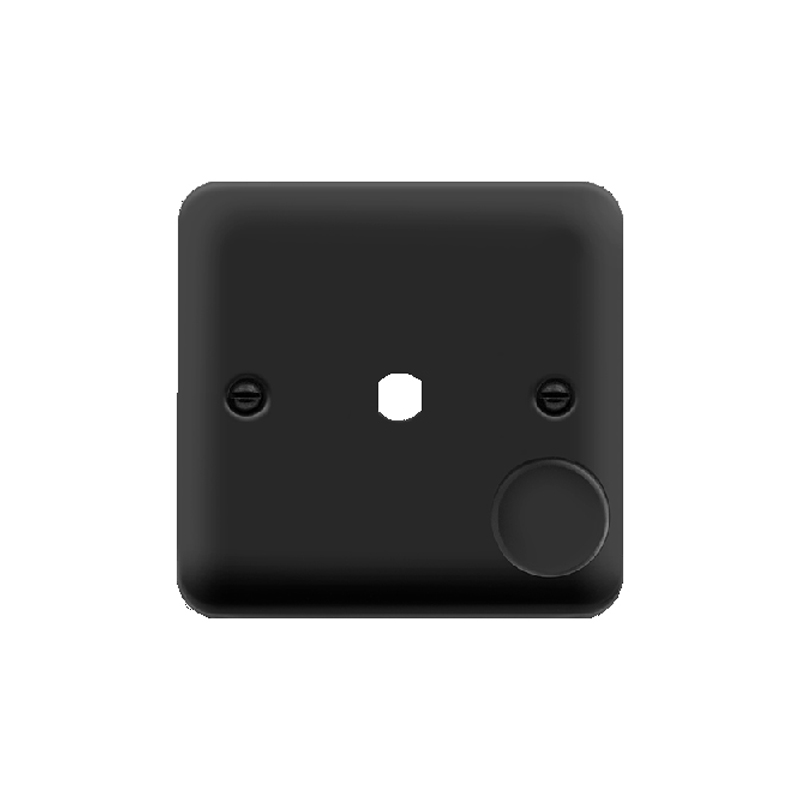 Click Deco Plus 1 Gang Unfurnished Dimmer Switch Plate Matt Black