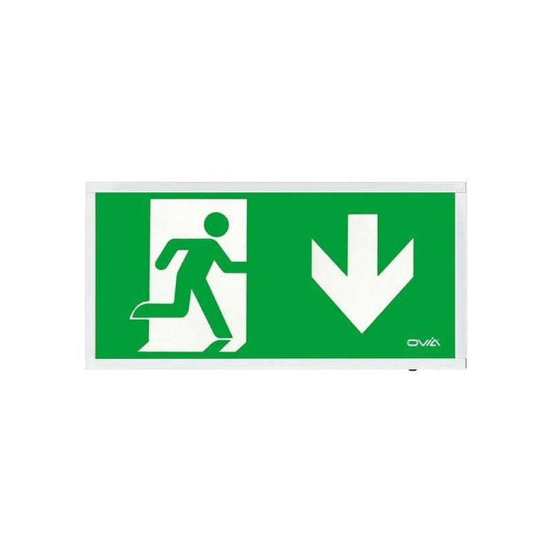 Ovia 3W Maintained Emergancy LED Exit Sign With Down Legend