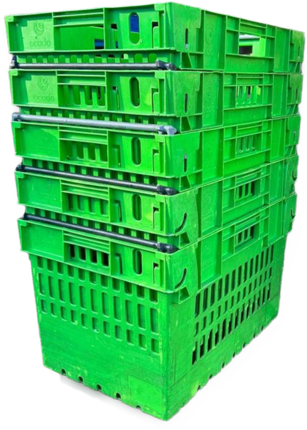 400x300x185 Bale Arm Crate - Black For Food Distribution