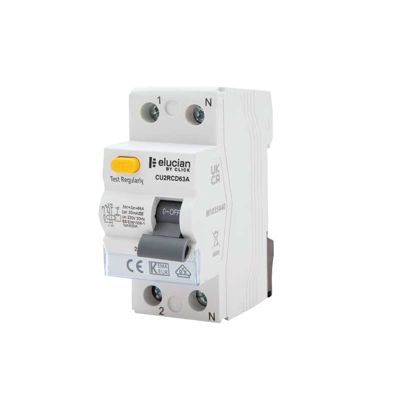 Click Elucian 2 Pole 63A 30mA RCD