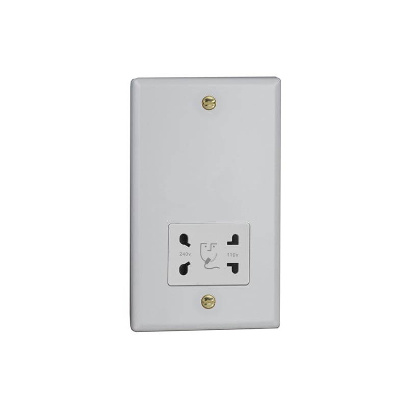 Varilight Vogue Dual Voltage Shaver Socket Matt White