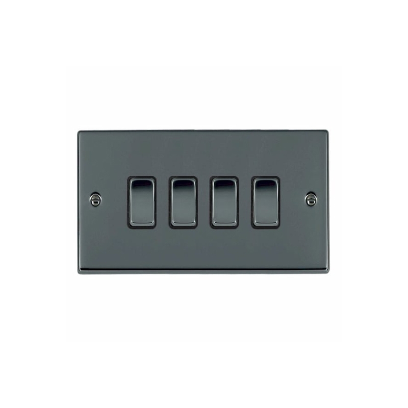 Hamilton Hartland 4 Gang 2 Way Rocker Switches Black Nickel