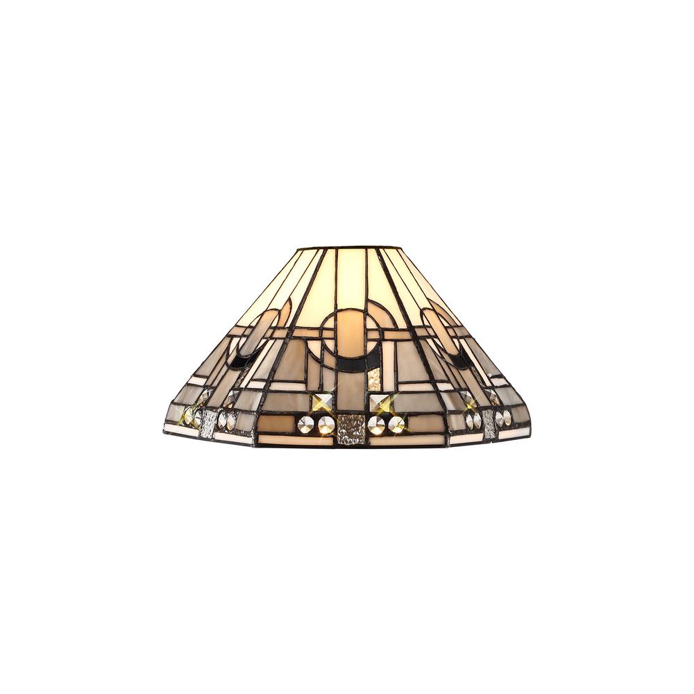 Luxuria Equinox Tiffany 30cm Shade Suitable For Pendant/Ceiling/Table Lamp White/Grey/Black/Crystal