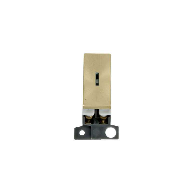 Click MiniGrid Ingot 10AX 13A DP Resistive Keyswitch Module Satin Brass