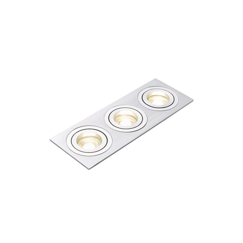 Forum Pasto Square Adjustable Triple GU10 Downlights Satin Nickel