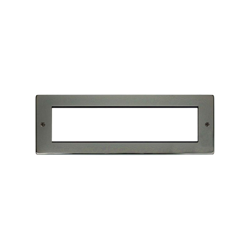 Click New Media Black Nickel 8 Module Small Unfurnished Front Plate With York