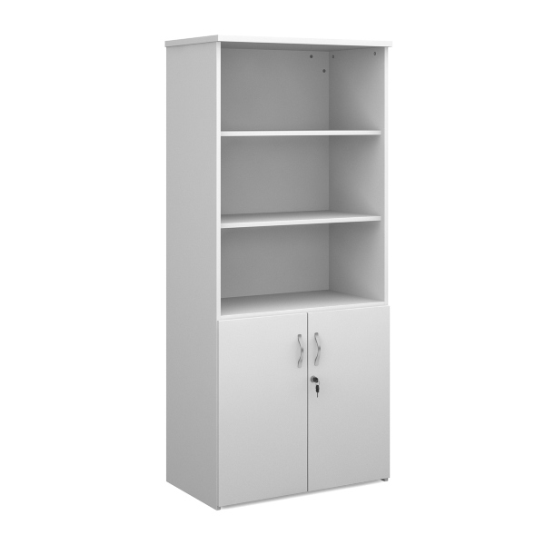 Universal Combination Unit with Open Top and 4 Shelves - White