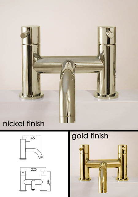 Nickel Rim Mounted Bath Taps (48F)