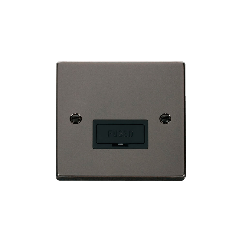 Click Deco 13A Fused Connection Unit Black Nickel Insert Black