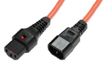 PEX-IECL-OR-0.5 IEC Lock 0.5Mtr Power Extension C13-C14 Colour Orange with IEC Locking C13 ( PC951 )