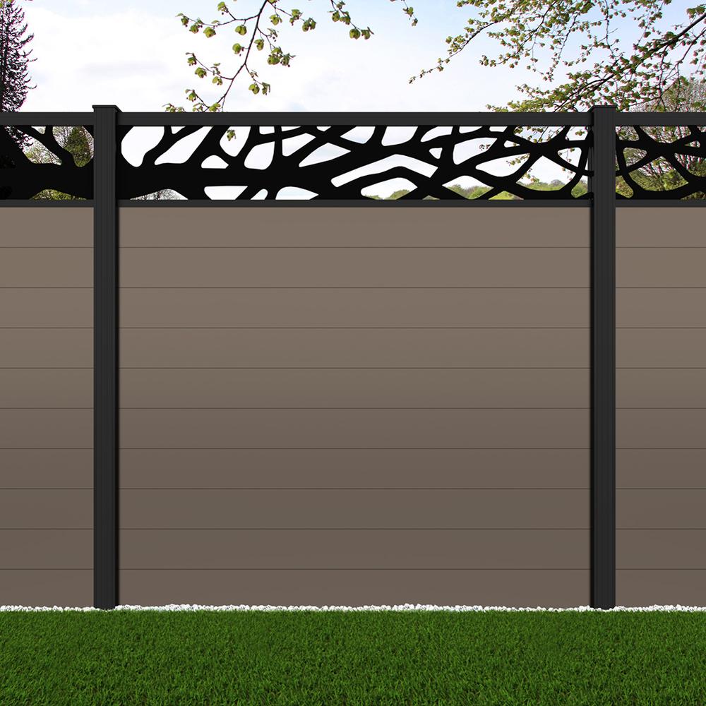 1.8m Connect + Woodland Laser Beige Grey Black Sand Posts - Metre Price 