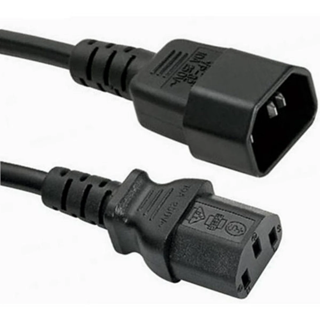 IEC C14 MALE TO IEC C13 FEMALE 2 METRE