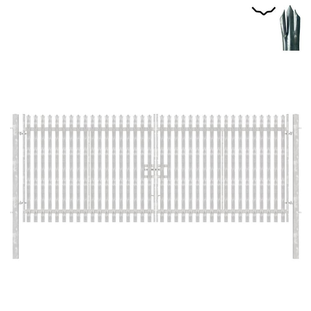 Double Leaf Gate & Posts 2.4m H x 6mTriple Pointed 'D' Section 3.0mm