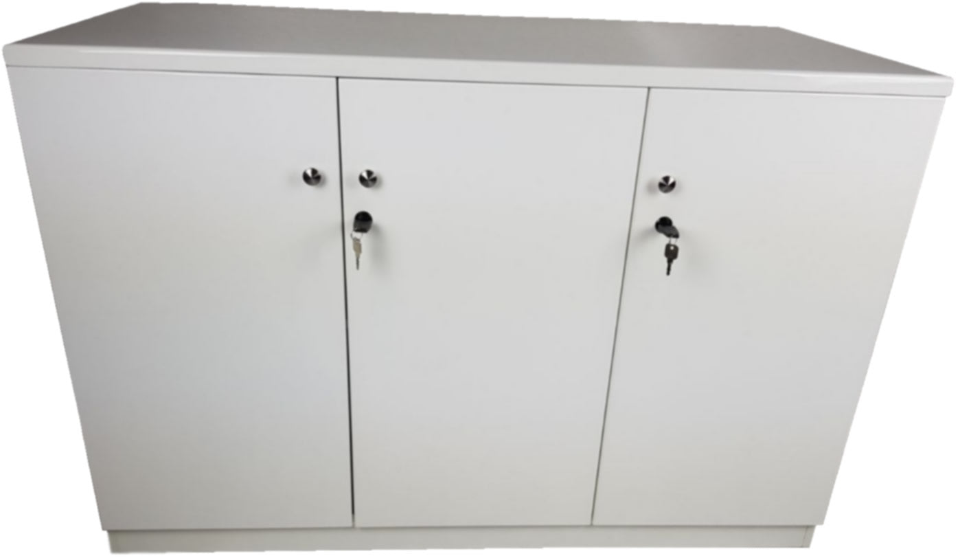 White Gloss Executive Three Door Cupboard - 6846TD UK