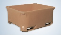 600x400x300 Bale Arm Crate Grey Hybrid Packs of 5 - Solid Base For Food Distribution