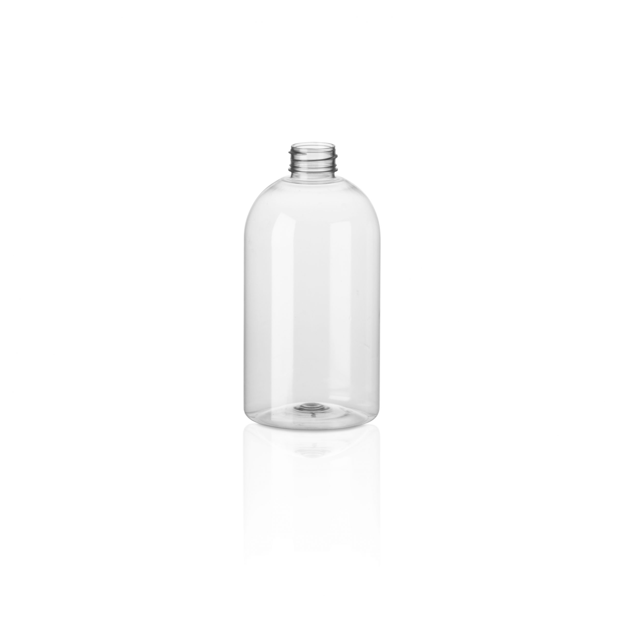 Distributors Of 500ml Clear PET 30% PCR Boston Round Bottle