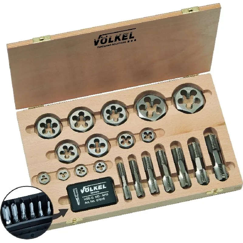 M3 - M30 Metric  DS Hex Taps & Dienut Set
Unique solution double ended rougher and finisher tap