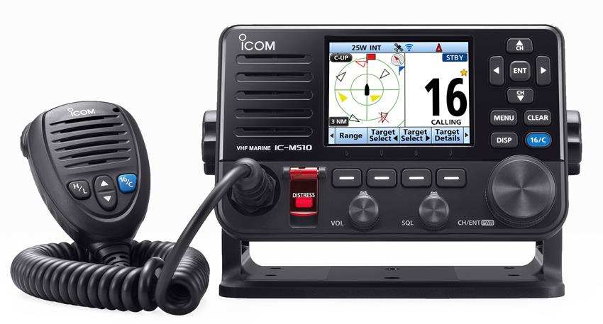 IC-M510E with AIS Receiver Mounted VHF/DSC Marine Radio