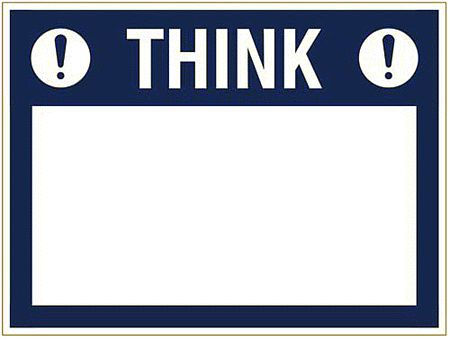 Think (write your message), 300x400mm rigid PVC with wipe clean over laminate