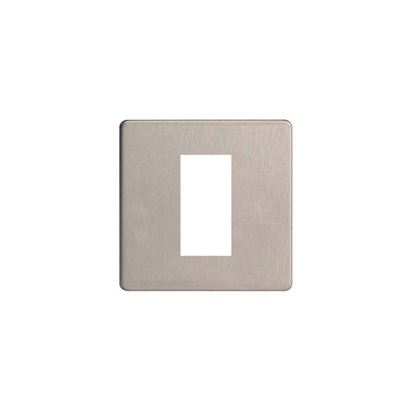 Varilight Screw Less Flat Plate 1G - Plates Brushed Steel