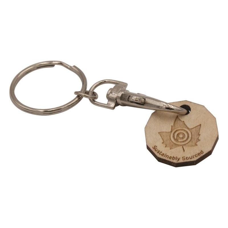 Wooden Trolley Coin Keyring