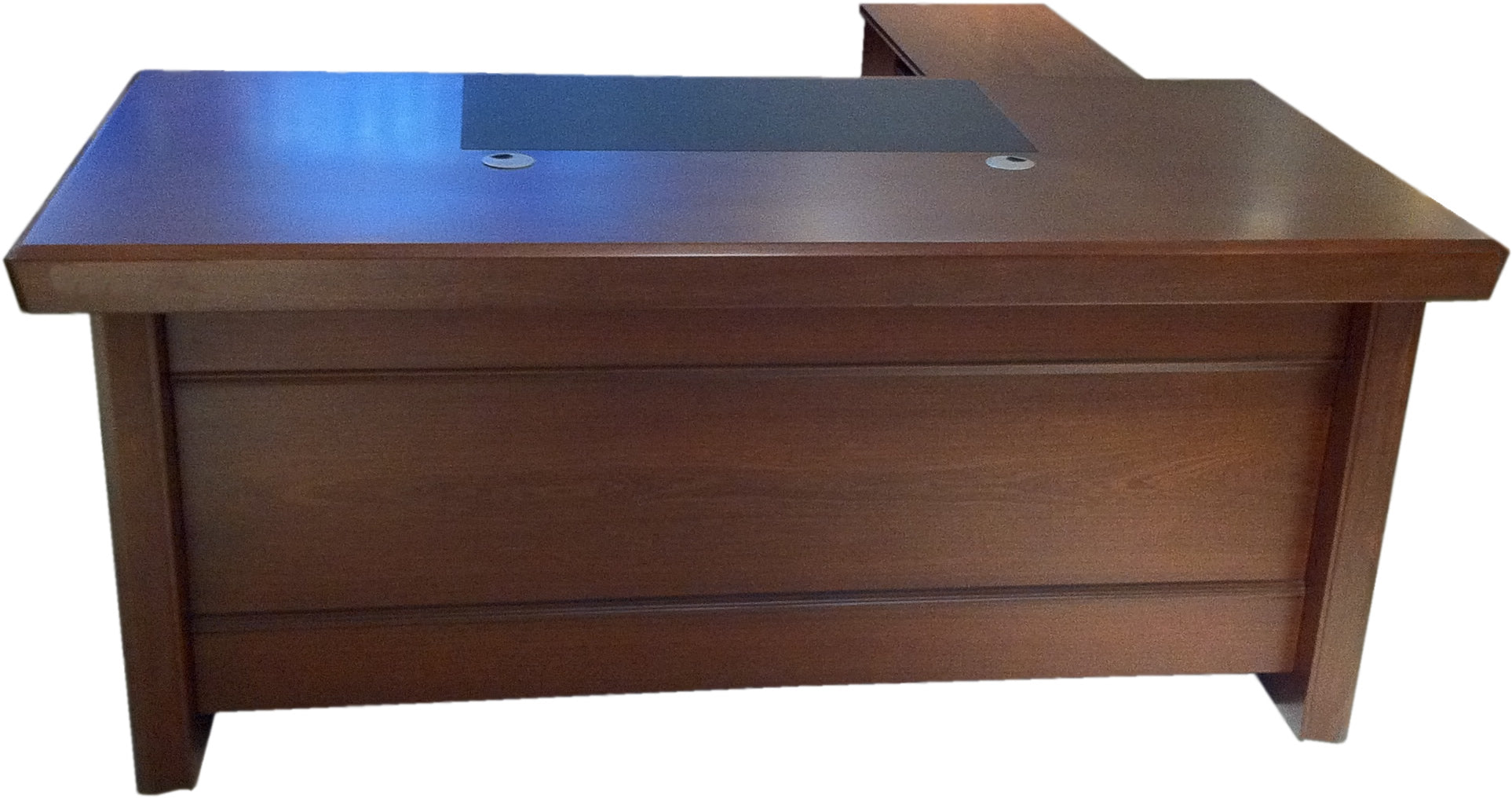 Suppliers Of Real Walnut Veneer Executive Office Desk With Pedestal & Return - 1600mm - K5L161 UK