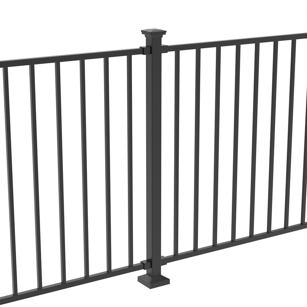 1100 x 50mm Fortitude Railings Per M Choice brackets, Pyramid Cap Black Sand